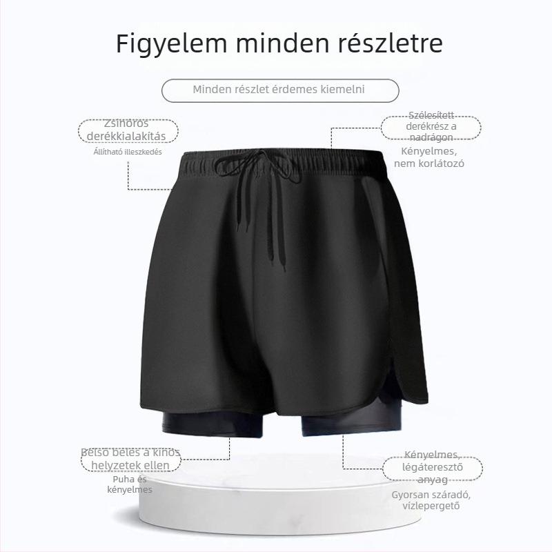 Férfi gyorsan száradó úszónadrág, dupla rétegű béléssel, úszáshoz és futáshoz, modell 3600