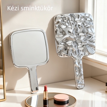 Elektroplatírozott magas minőségű kézi sminktükör – retro stílus, otthoni és fürdőszobai használatra