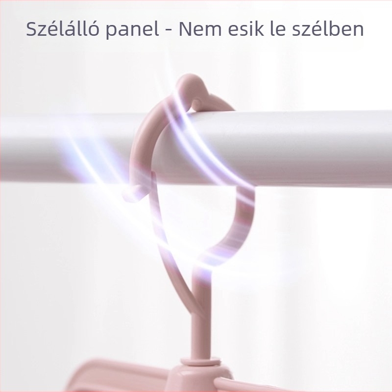 Otthoni ruhaszárító állvány plumvirág alakú dizájnnal, szélálló, műanyag csipeszekkel, gyerek zokni tartóval, multifunkcionális fehérneműszárító