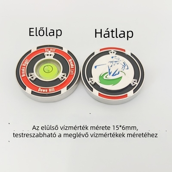 Golf kiegészítő: zöldfelület lejtésének olvasója beépített vízszintessel és kétoldalú jelzővel