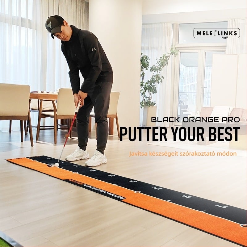 MELELINKS 3,6 m golf putter matt – beltéri putting-edző és zöld pad