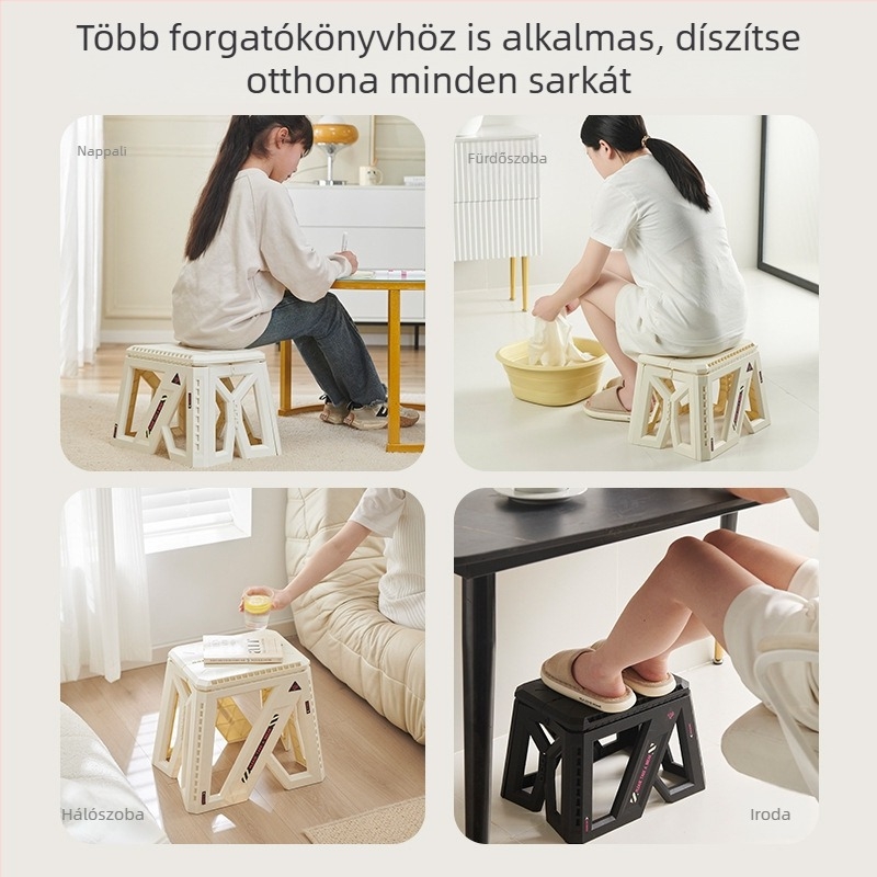 Összecsukható műanyag szék otthonra és szabadban, hordozható tároló székkel, 18 L kapacitással