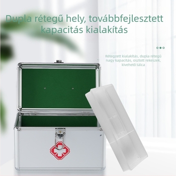 Könnyen hordozható orvosi doboz alumíniumötvözetből otthoni használatra és elsősegélynyújtáshoz