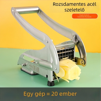 Rozsdamentes acél krumplivágó – multifunkcionális konyhai eszköz otthoni használatra, zöldségek és hasáb krumplik vágására
