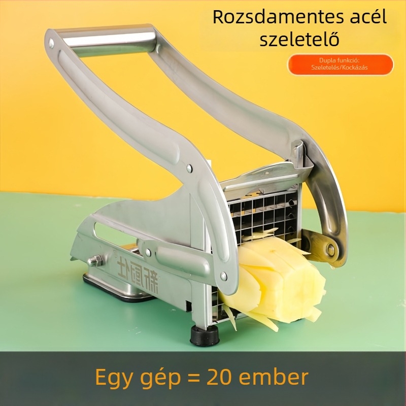 Rozsdamentes acél krumplivágó – multifunkcionális konyhai eszköz otthoni használatra, zöldségek és hasáb krumplik vágására