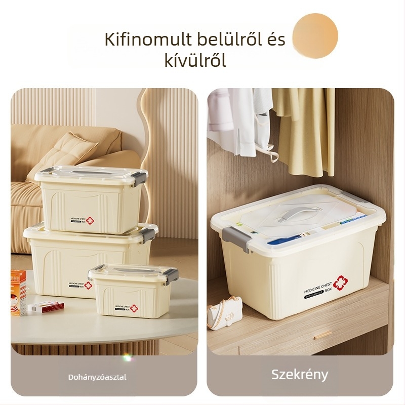 Nagy kapacitású hordozható otthoni elsősegély-készlet nyolc rekesszel