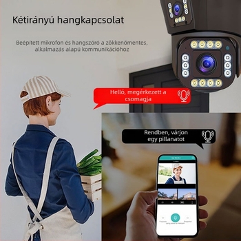 Shihua 360° otthoni kamera HD éjszakai látással, optikai zoom, vezeték nélküli Wi‑Fi és intelligens biztonság
