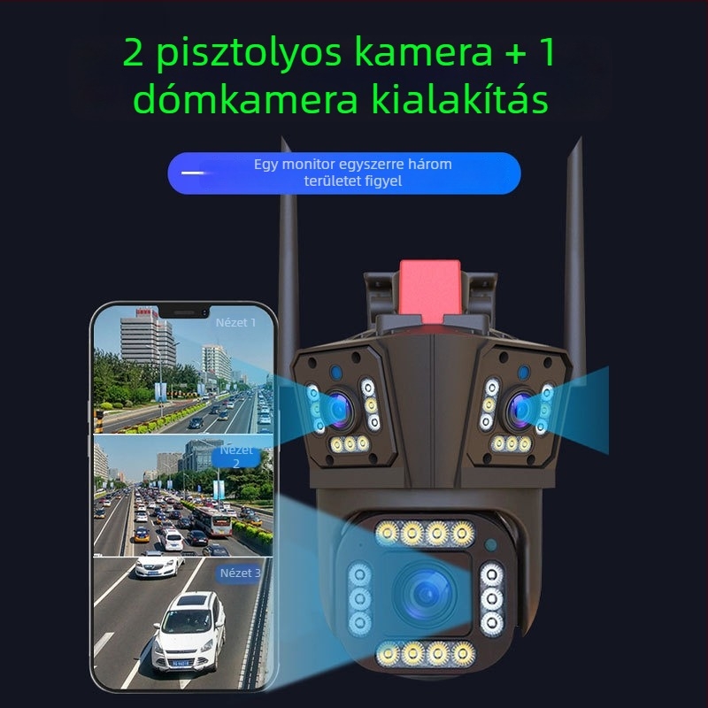 Shihua 360° otthoni kamera HD éjszakai látással, optikai zoom, vezeték nélküli Wi‑Fi és intelligens biztonság