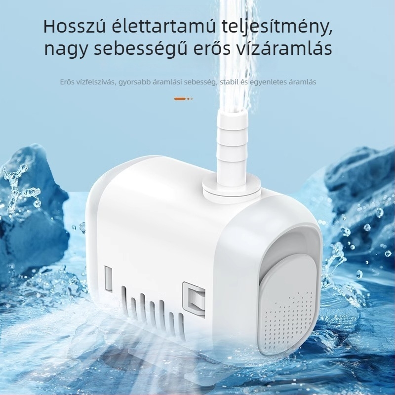 Merülő akváriumpumpa oldalsó szívóval, kis keringetőpumpa vízcsere céljára, csendes működés