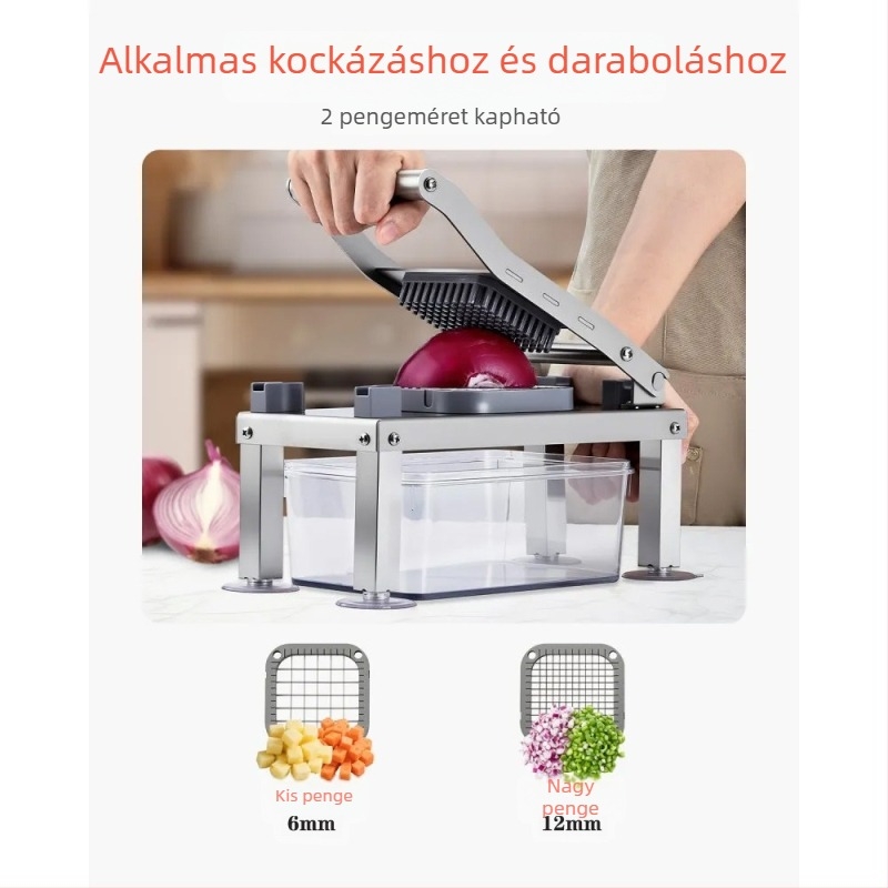 9 pengével ellátott zöldségvágó – multifunkciós konyhai vágóeszköz: julienne, kockára, szeletelés, reszelés