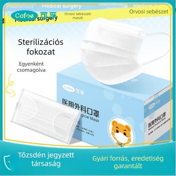 Corfu orvosi minőségű egyszer használatos sterilizált sebészeti maszk, egyenként csomagolva