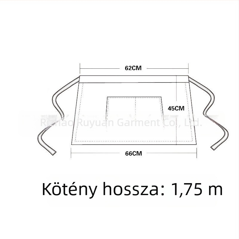 Grillkiszolgáló kötény, fekete, poliészter-pamut, ujj nélküli, nőknek