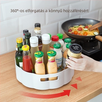 Többfunkciós forgócsuklós fűszer- és olajtároló állvány csúszásmentes alappal