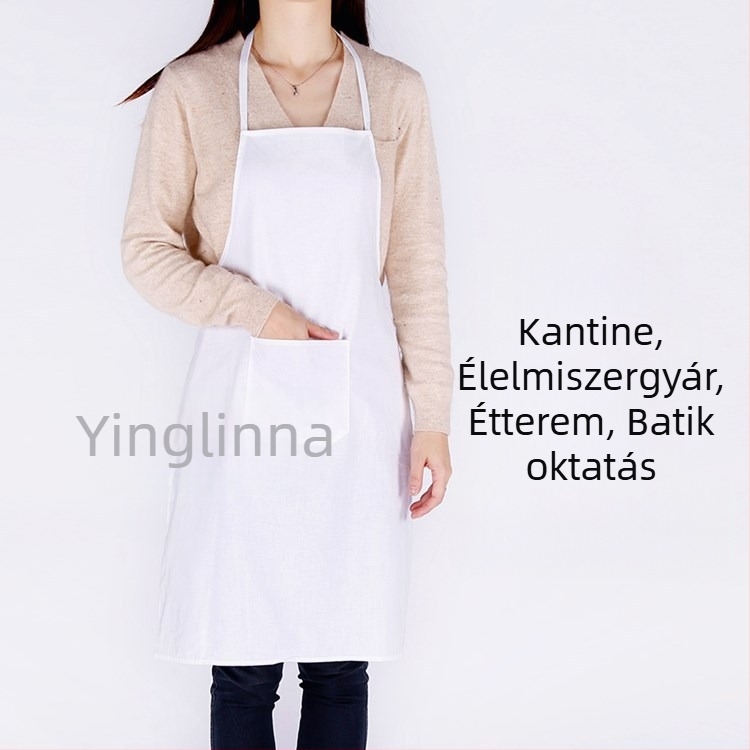 Fehér pamut kötény tie-dye mintázattal, DIY