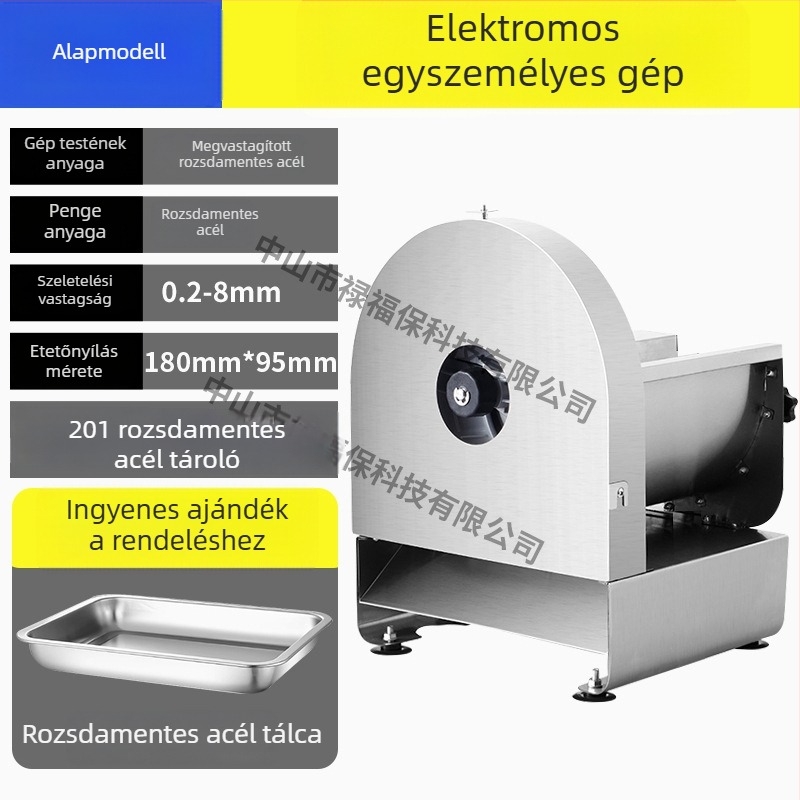Multifunkcionális rozsdamentes acél szeletelő és reszelő, elektromos és kézi üzemmóddal, burgonyára, gyümölcsre és zöldségekre