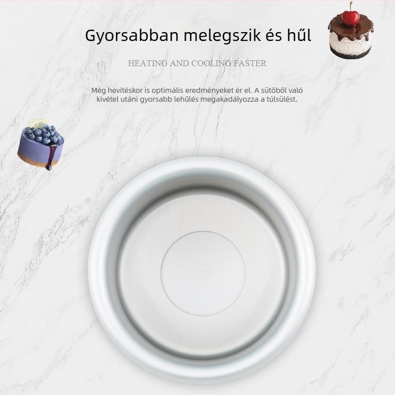 3 darabos kerek mini tortaforma, levehető alj, anodizált alumínium, méret 3x2 hüvelyk, 1,2 mm vastag