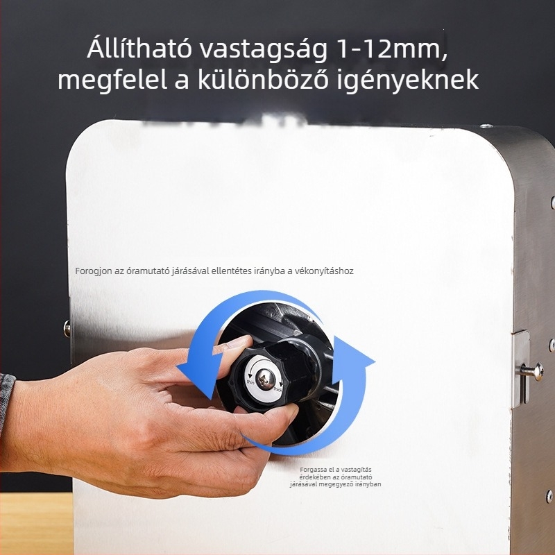 Rozsdamentes acélból készült, multifunkcionális gyümölcs- és zöldségszeletelő, elektromos és manuális használathoz, citromhoz, burgonyához és más zöldségekhez.