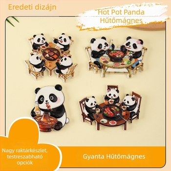 Panda hűtőmágnes – hot pot kultúra és városi látnivalók, szuvenír