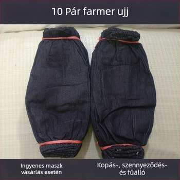 Denim hegesztő ujjvédők, kék színűek, vastabbak és hosszabbak, kopásállóak, olaj- és szennyeződésállóak, hegesztési munkákhoz.