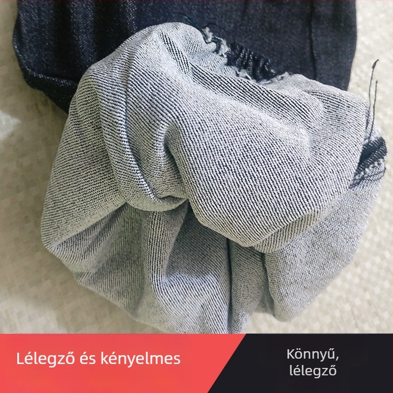 Denim hegesztő ujjvédők, kék színűek, vastabbak és hosszabbak, kopásállóak, olaj- és szennyeződésállóak, hegesztési munkákhoz.