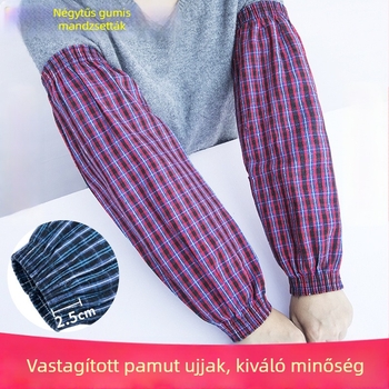 Hosszú, vastag pamut karvédő, 100% pamutból, ősz-tél időszakra, uniszex védő a háztartási és tisztítási munkákhoz