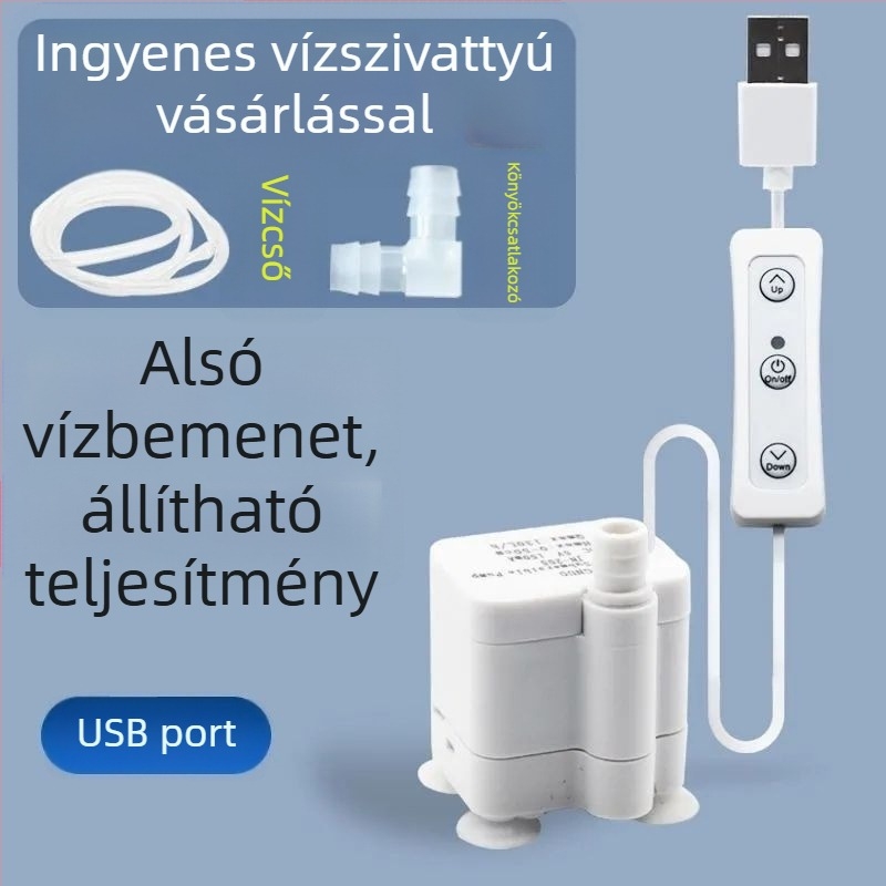 Magas emelésű napelemes USB akváriumpumpa, mini merülő körforgó pumpa kőszikla-formázású szökőkúthoz, DC 5V