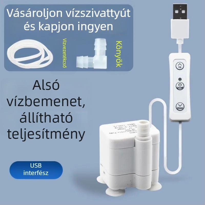 Magas emelésű napelemes USB akváriumpumpa, mini merülő körforgó pumpa kőszikla-formázású szökőkúthoz, DC 5V