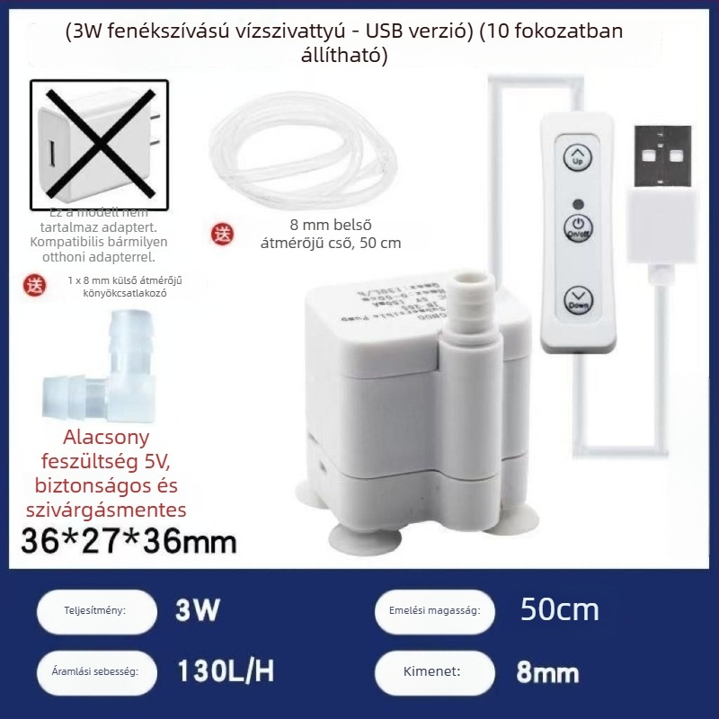 Magas emelésű napelemes USB akváriumpumpa, mini merülő körforgó pumpa kőszikla-formázású szökőkúthoz, DC 5V
