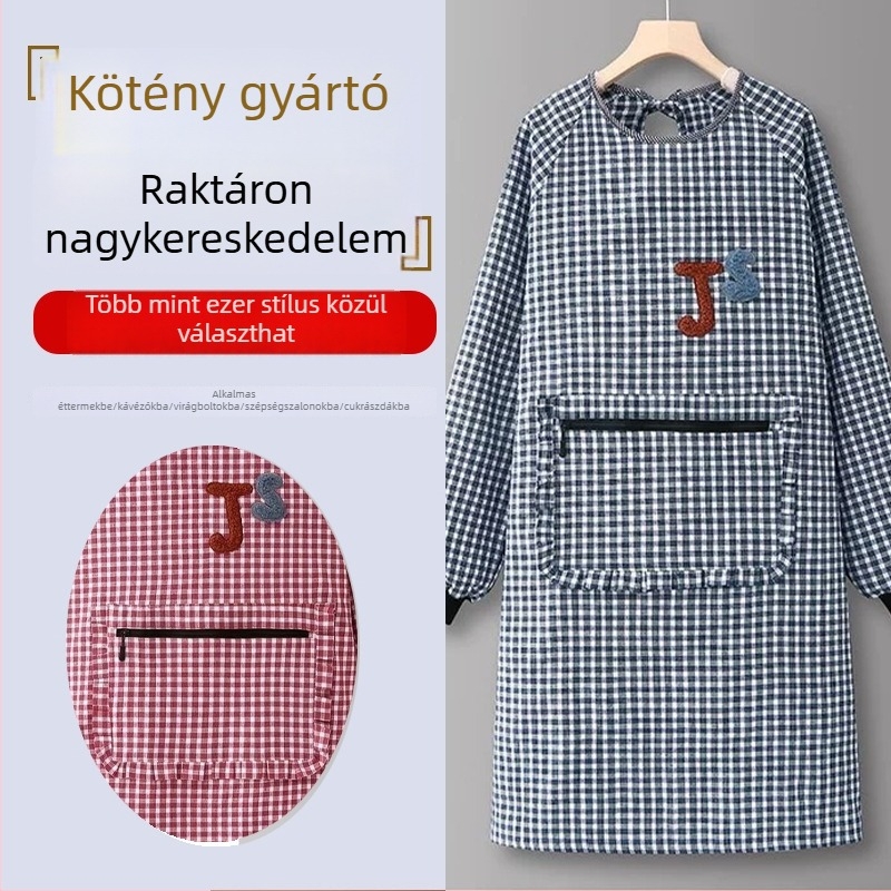 Kereszt-stílusú vászon kötény, több zsebbel, baristák és kertészek számára