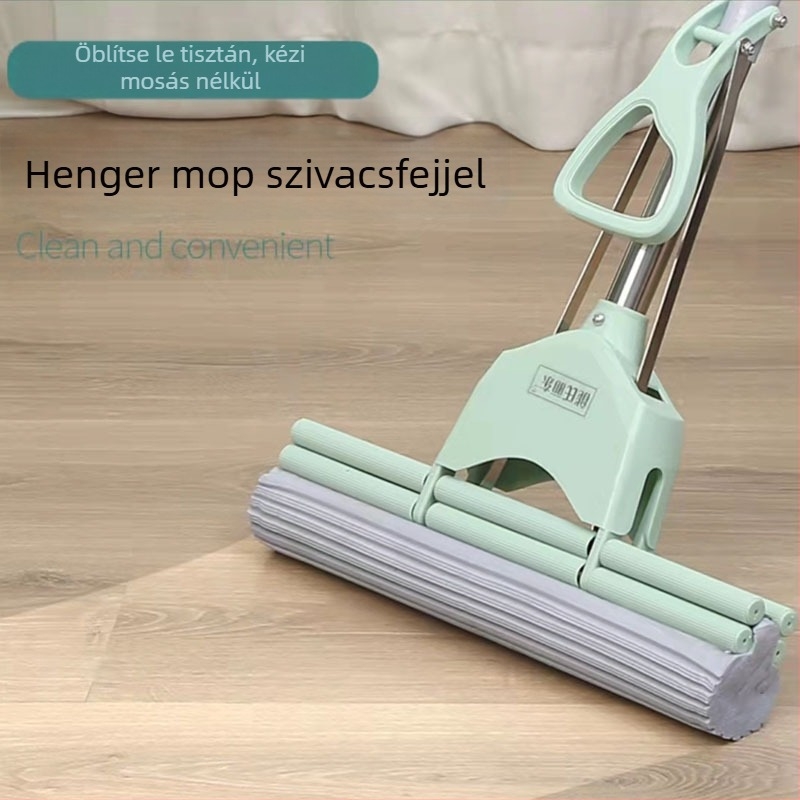 Neng's Lidong Integrált Egyenes Rúd Mop, Pamut-Szivacs Abszorpcióval, Nagy Méret