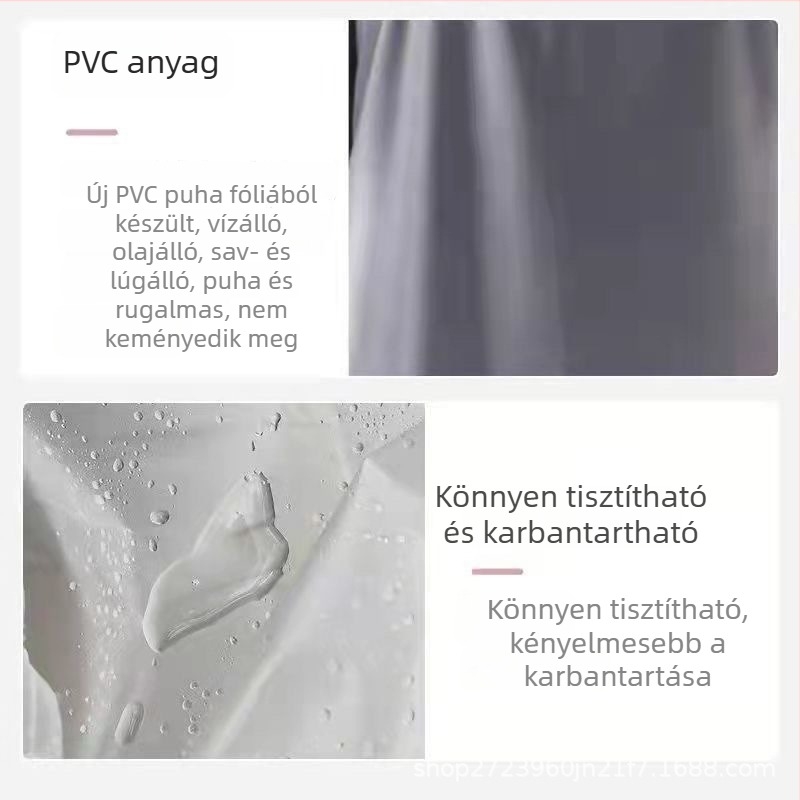 PVC matt áttetsző kötény fehér textil pántokkal, megerősített, vízálló, olajálló, akvakultúra, halászat és konyha számára