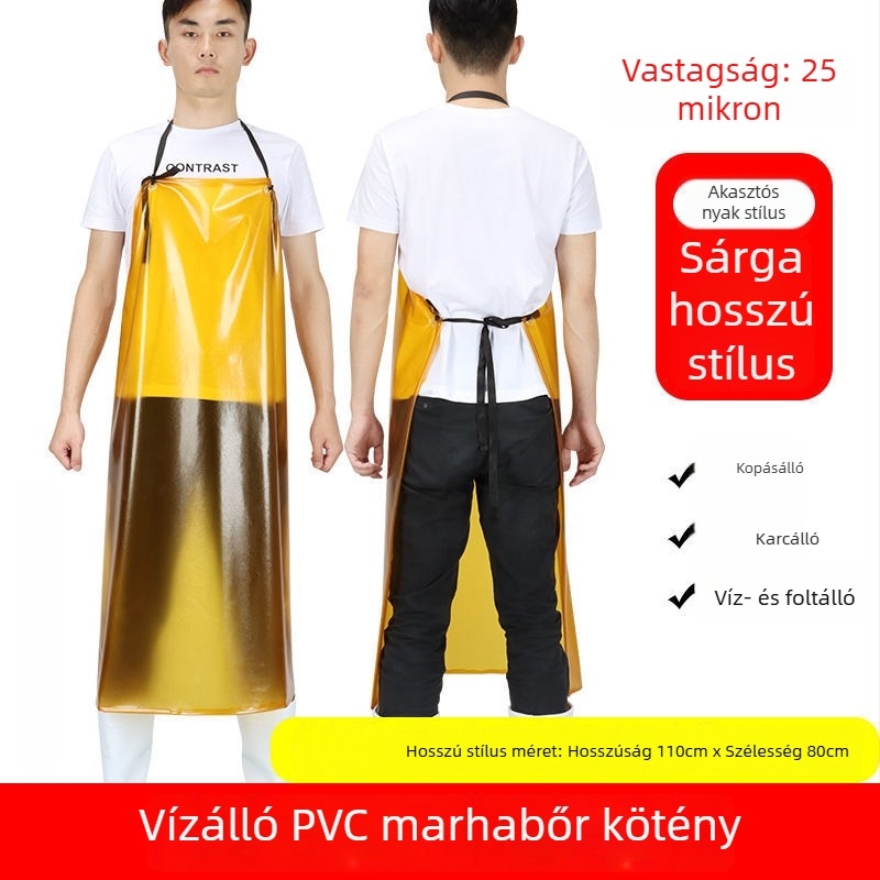 PVC vízálló konyhai kötény, ujj nélküli, olajálló, felnőtteknek, uniszex