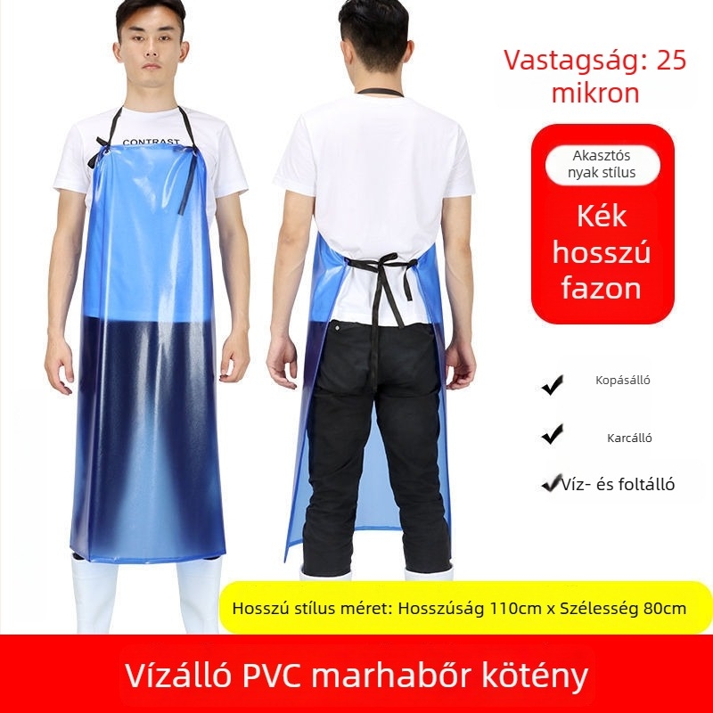 PVC vízálló konyhai kötény, ujj nélküli, olajálló, felnőtteknek, uniszex
