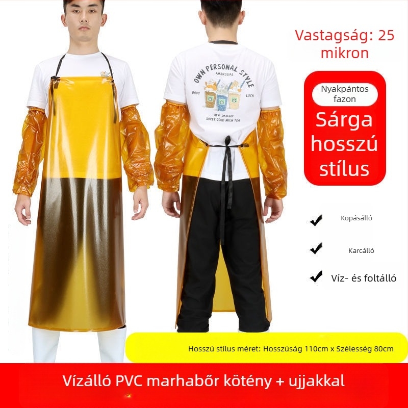 PVC vízálló konyhai kötény, ujj nélküli, olajálló, felnőtteknek, uniszex