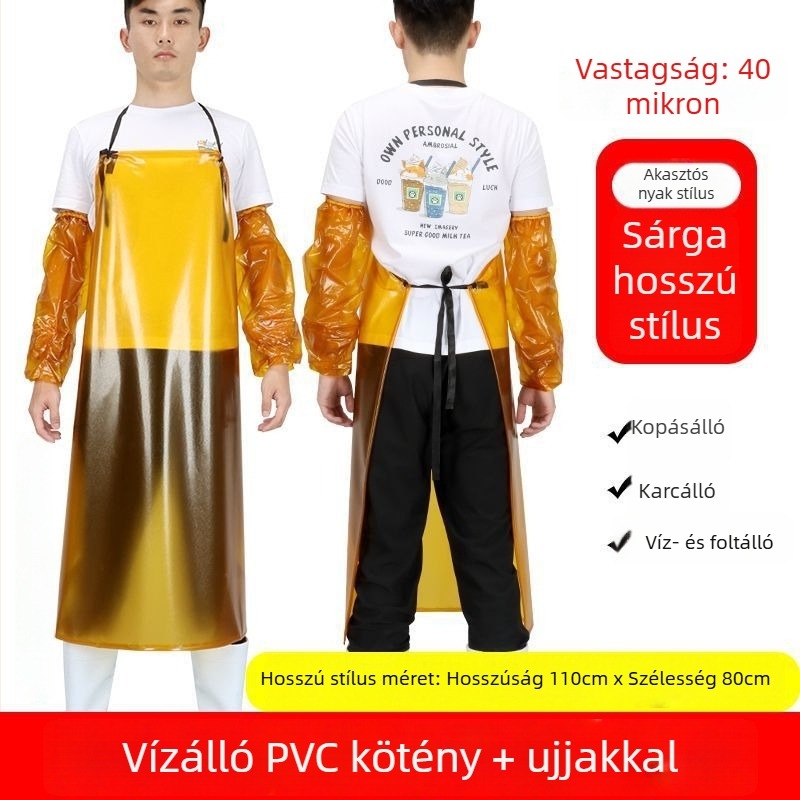 PVC vízálló konyhai kötény, ujj nélküli, olajálló, felnőtteknek, uniszex
