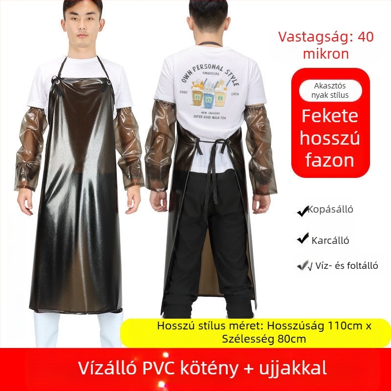 PVC vízálló konyhai kötény, ujj nélküli, olajálló, felnőtteknek, uniszex