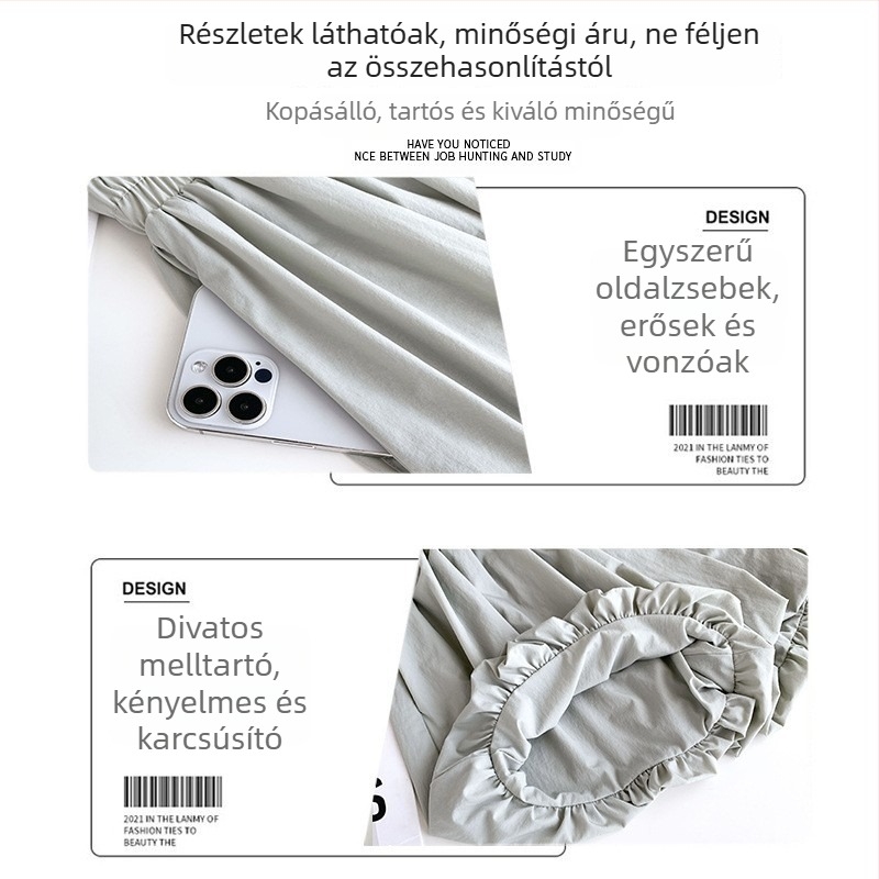 Fehér culotte rövidnadrág, magas derékkal, széles szabású és puffos lámpás stílus
