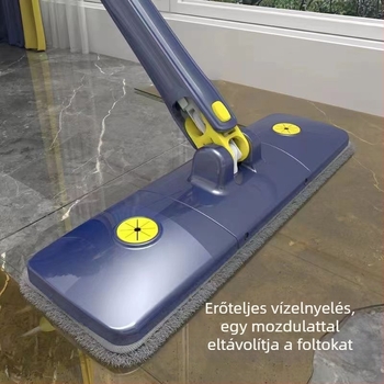 Nagy méretű sík mop háztartási használatra, kéz nélküli kinyomás nélkül, könnyen használható, leszerelhető, nedvszívó és összecsukható