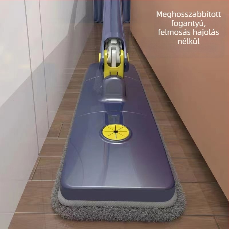 Nagy méretű sík mop háztartási használatra, kéz nélküli kinyomás nélkül, könnyen használható, leszerelhető, nedvszívó és összecsukható