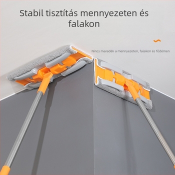 Falak tisztítására teleszkópos nyéllel, mikroszálas lapos mop falakhoz, csempézett felületekhez és mennyezethez
