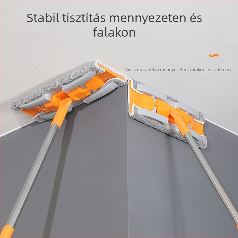 Falak tisztítására teleszkópos nyéllel, mikroszálas lapos mop falakhoz, csempézett felületekhez és mennyezethez