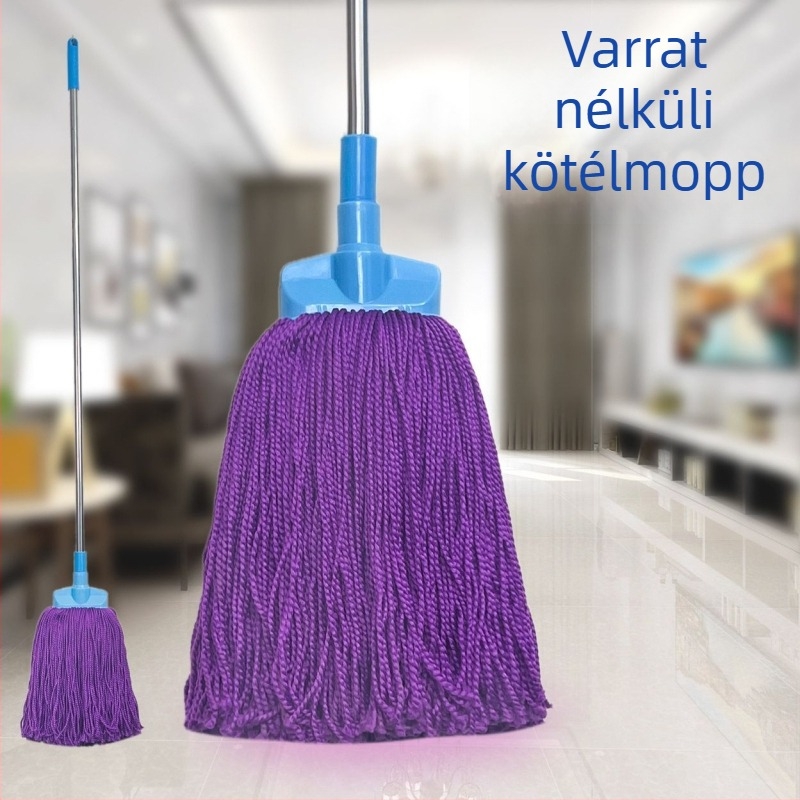 Varrás nélküli kötélmop finomrostból – háztartási használatra, ideális nappalira és hálószobára