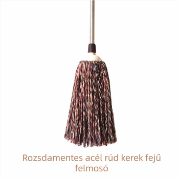Lapos felmosó rozsdamentes acél rúddal, vízfelvevő pamutszálas mop háztartási használatra