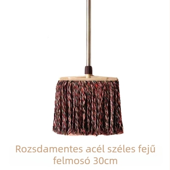 Lapos felmosó rozsdamentes acél rúddal, vízfelvevő pamutszálas mop háztartási használatra