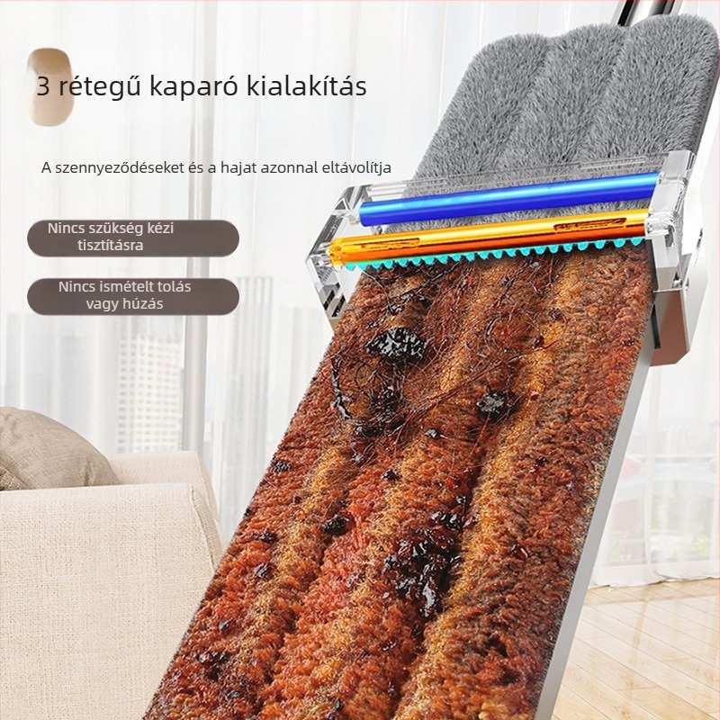40 cm-es szürke alumínium lapos felmosó, otthoni fa padlókhoz, többfunkciós, levehető és mosható