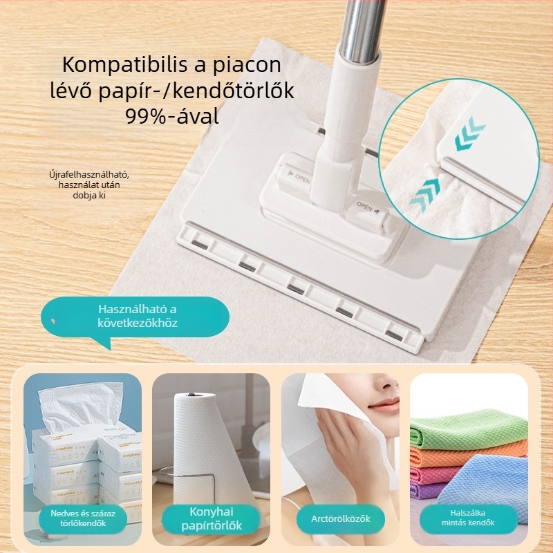Kis méretű arctörlő kendőhöz készült mop-klipsz — multifunkcionális egyszer használatos kendő