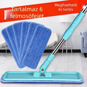 Lapos mikroszálas mop fa padlókhoz, négyoldalas kinyomás és tárolás