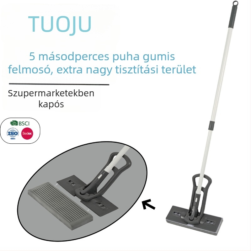 Kiemelt vastagságú szivacsos mop háztartási használatra, érintésmentes tisztítás, nagy nedvszívó képesség, összecsukható kolloid gyapot fejű mop