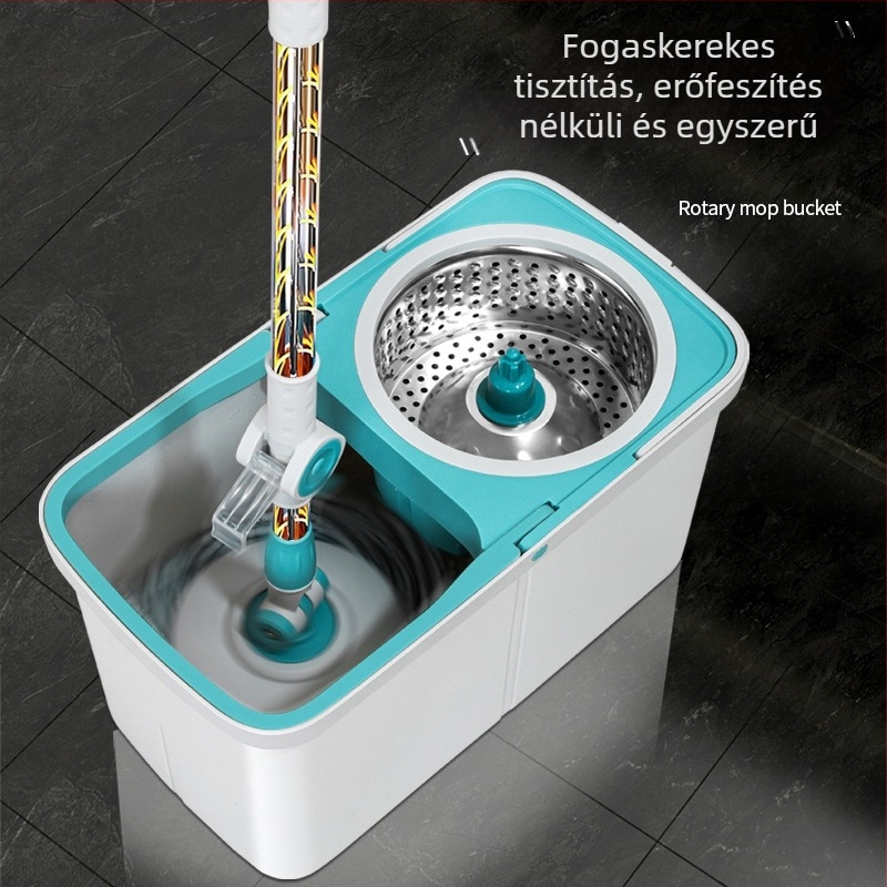 Otthoni forgó mop, dupla hajtású, automatikus kicsavarással