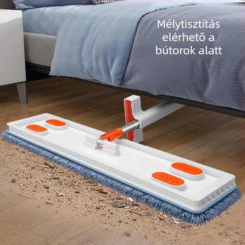 50 cm-es lapos mop, érintésmentes használathoz, forgó fej, száraz és nedves tisztításhoz, teleszkópos nyéllel